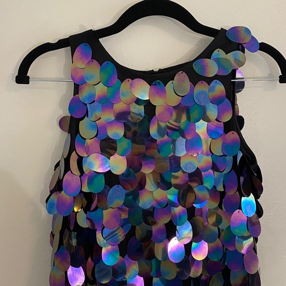 Milly Minis Black Purple Blue Sequin Dress girls size 14 - Picture 2 of 7